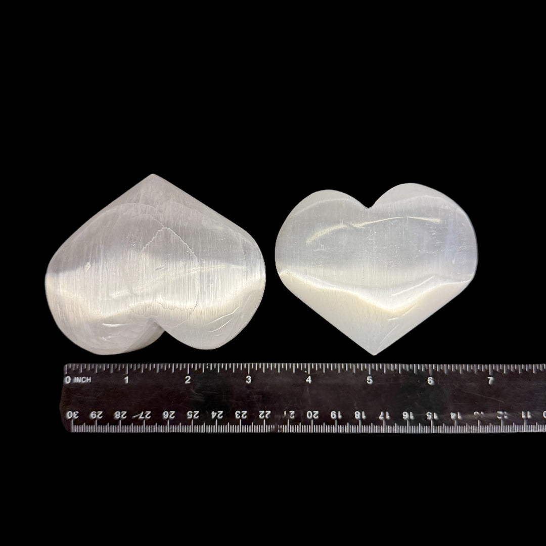 Selenite Puffy Heart 3-3.5"