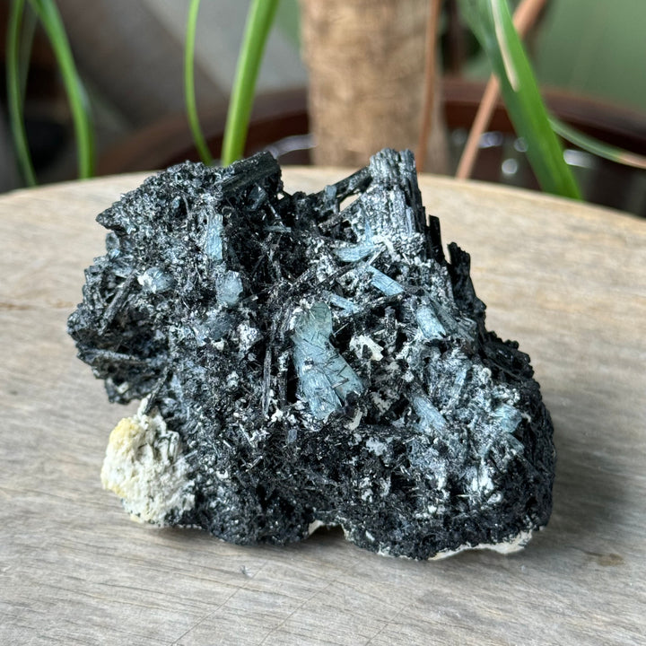 Tourmaline With Aquamarine On Feldspar