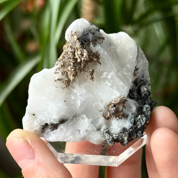 Crystalline Silver On Calcite