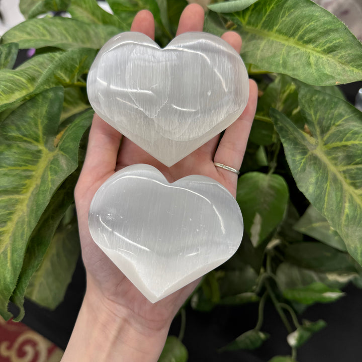 Selenite Puffy Heart 3-3.5"