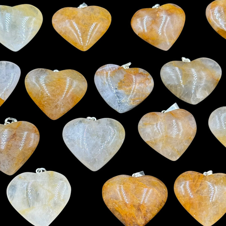 Golden Healer Quartz Heart Pendant