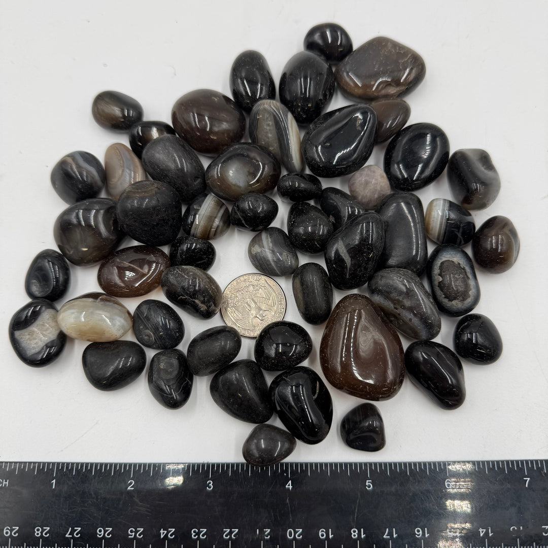 Black Agate Tumbled Stones 1 kg