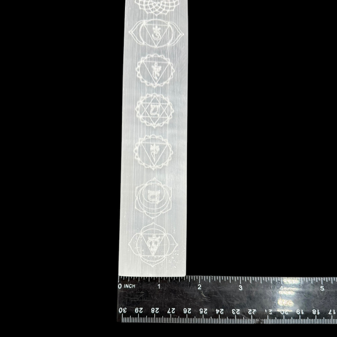 Selenite Rectangle Charging Plate - Chakra