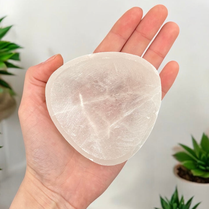 Selenite Triangle Bowl 3"