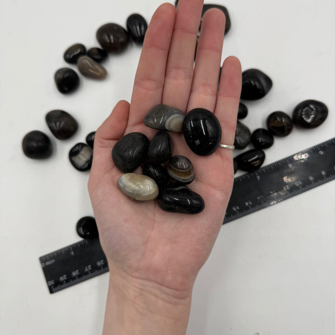 Black Agate Tumbled Stones 1 kg