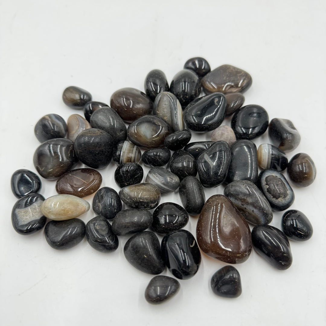 Black Agate Tumbled Stones 1 kg