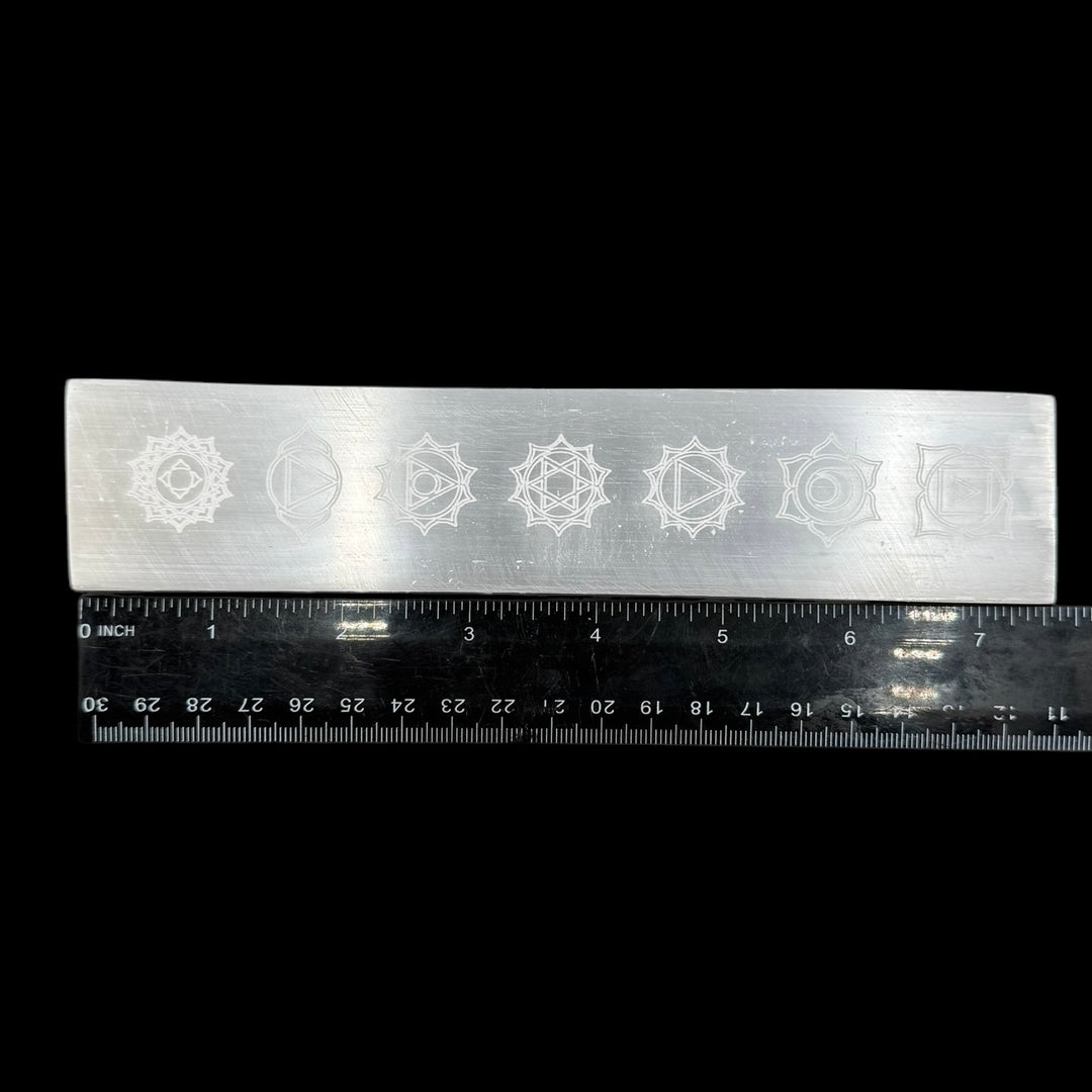 Selenite Rectangle Charging Plate - Chakra