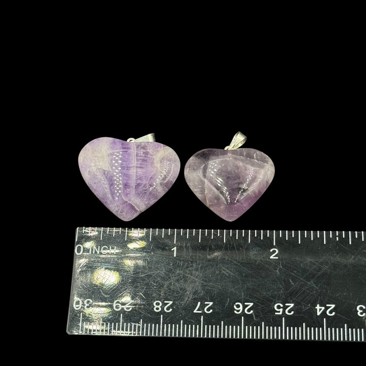 Chevron Amethyst Heart Pendant