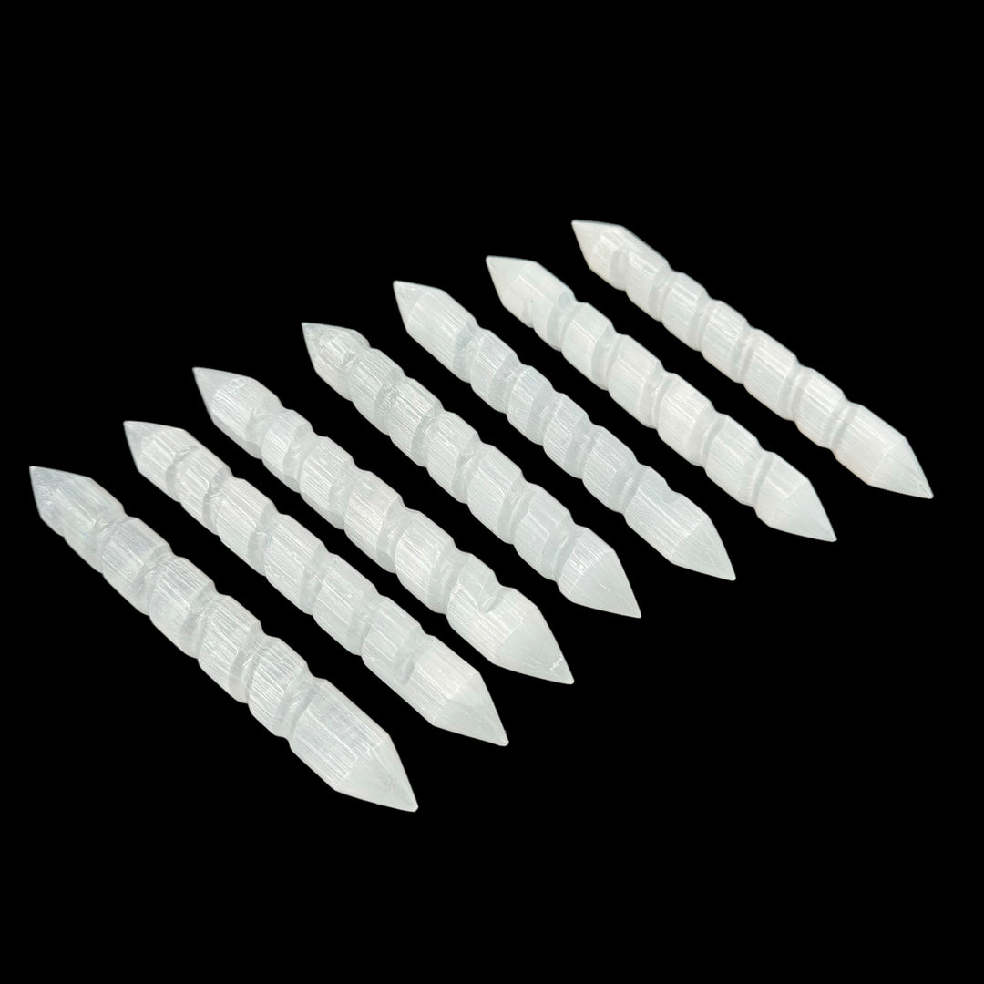 Selenite Wand (Spiral Double Point) - Funky Stuff