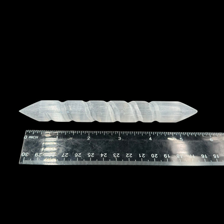 Selenite Wand (Spiral Double Point) - Funky Stuff