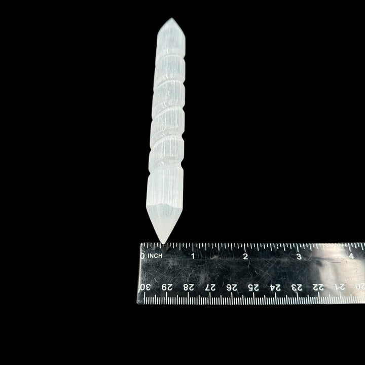 Selenite Wand (Spiral Double Point) - Funky Stuff