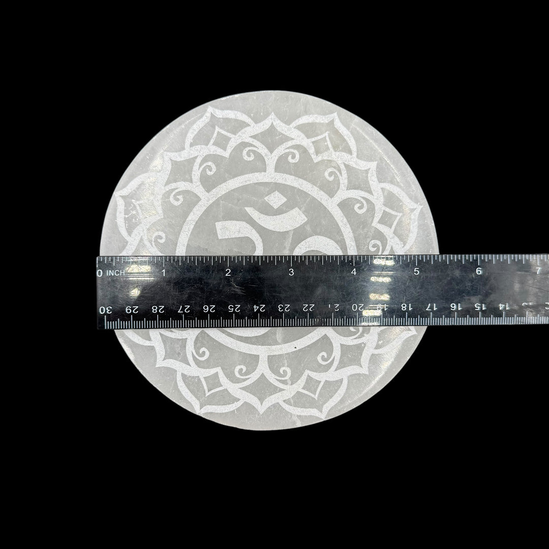 Selenite Charging Plate - Om 5.5"