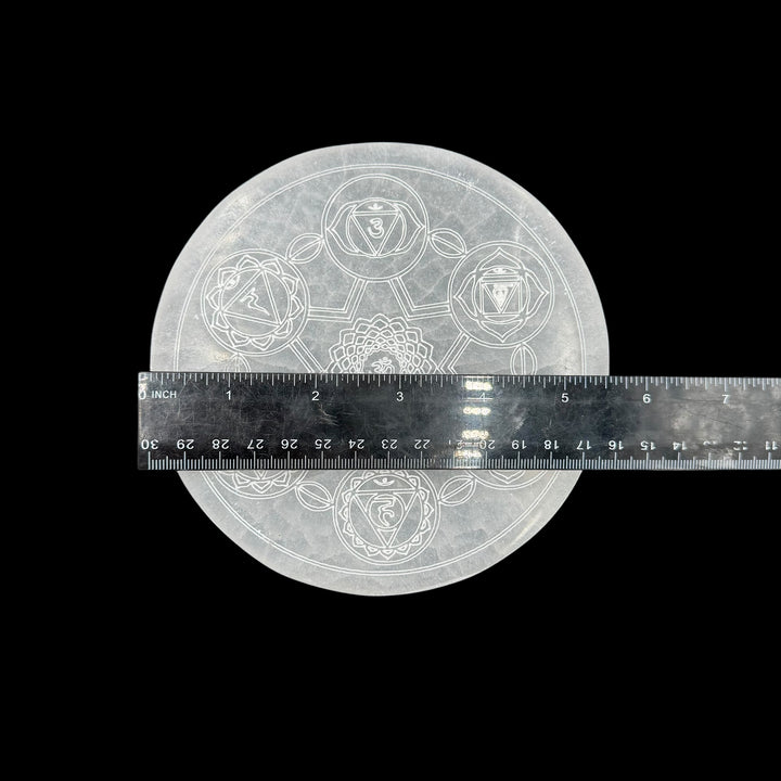 Selenite Charging Plate - Chakra 5.5"