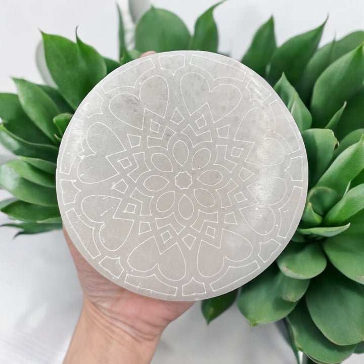 Selenite Charging Plate - Mandala 5.5"