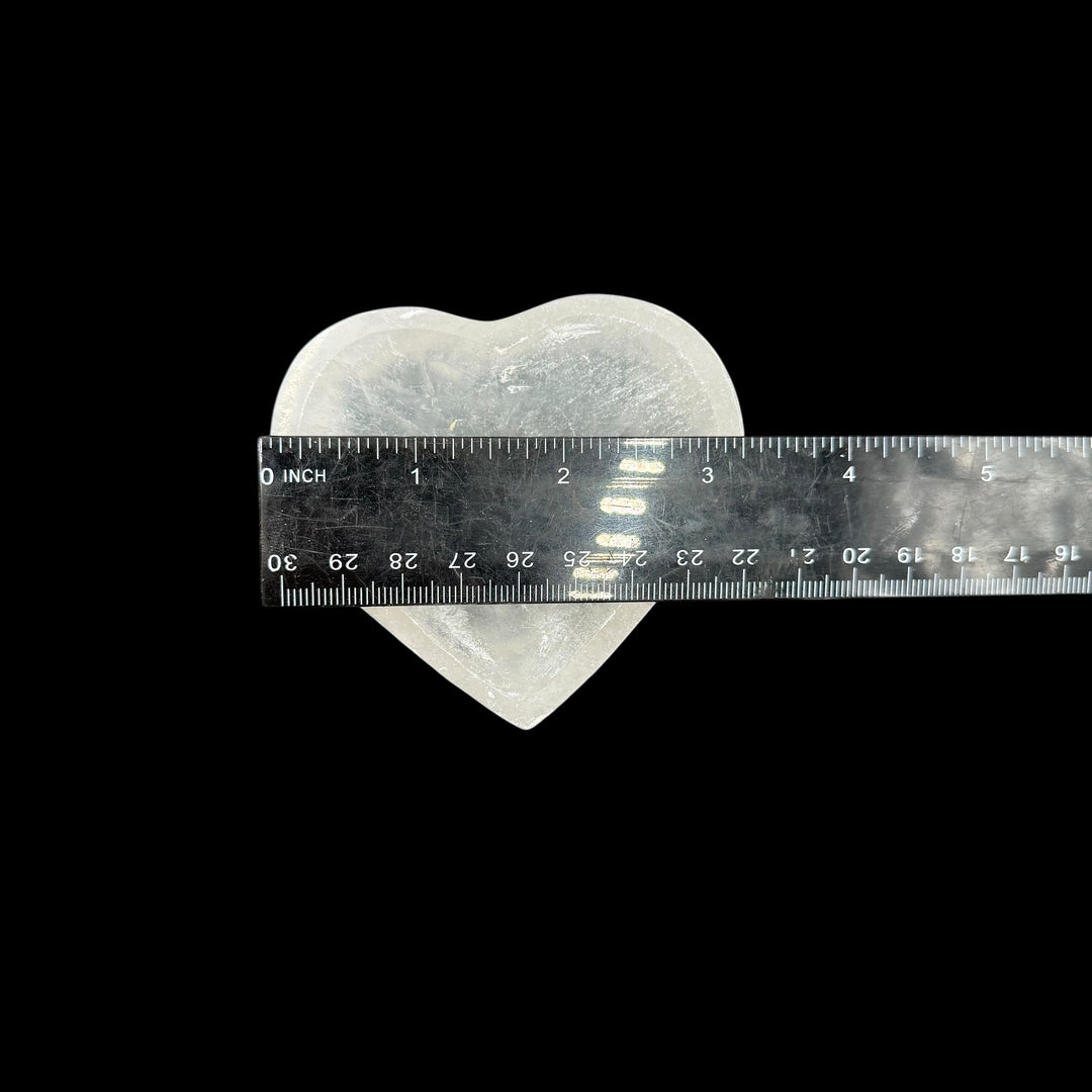 Selenite Heart Bowl 3"