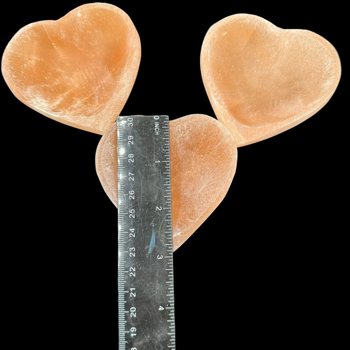 Peach Selenite Bowl - Heart - Funky Stuff