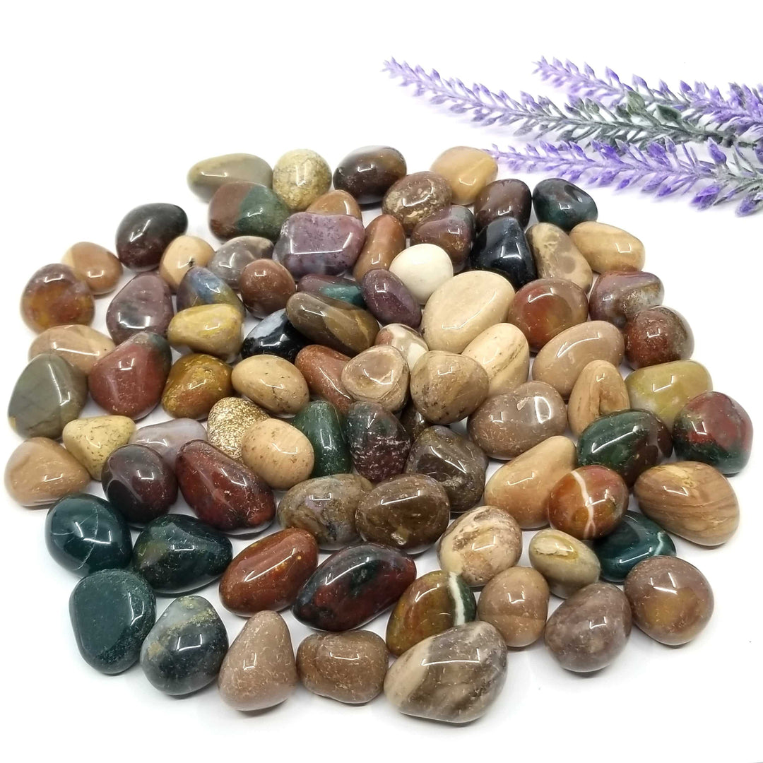 Fancy Jasper Tumbled Stones 1 LB - Funky Stuff