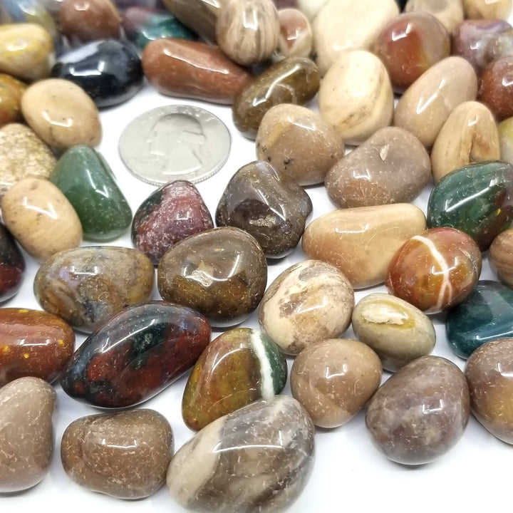 Fancy Jasper Tumbled Stones 1 LB - Funky Stuff