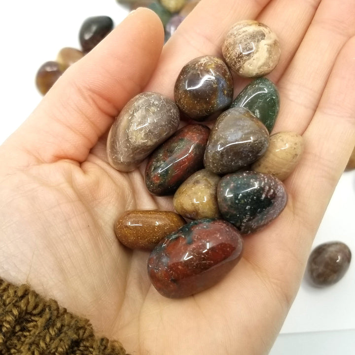 Fancy Jasper Tumbled Stones 1 LB - Funky Stuff