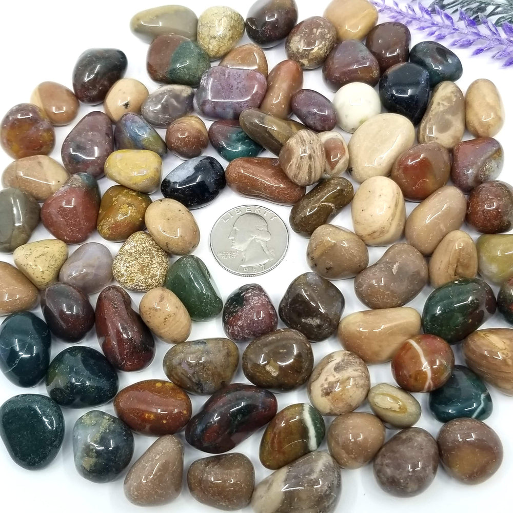 Fancy Jasper Tumbled Stones 1 LB - Funky Stuff