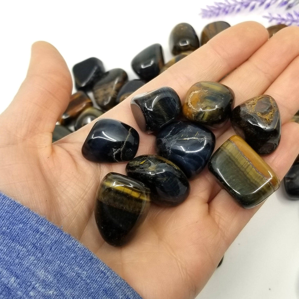 Hawk's Eye (Blue Tiger's Eye) Tumbled Stones 1 LB - Funky Stuff